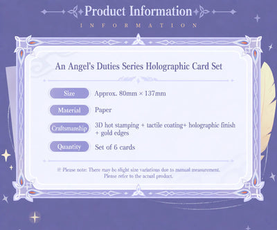 Product information for the An Angel's Duties Series Nicole holographic card set