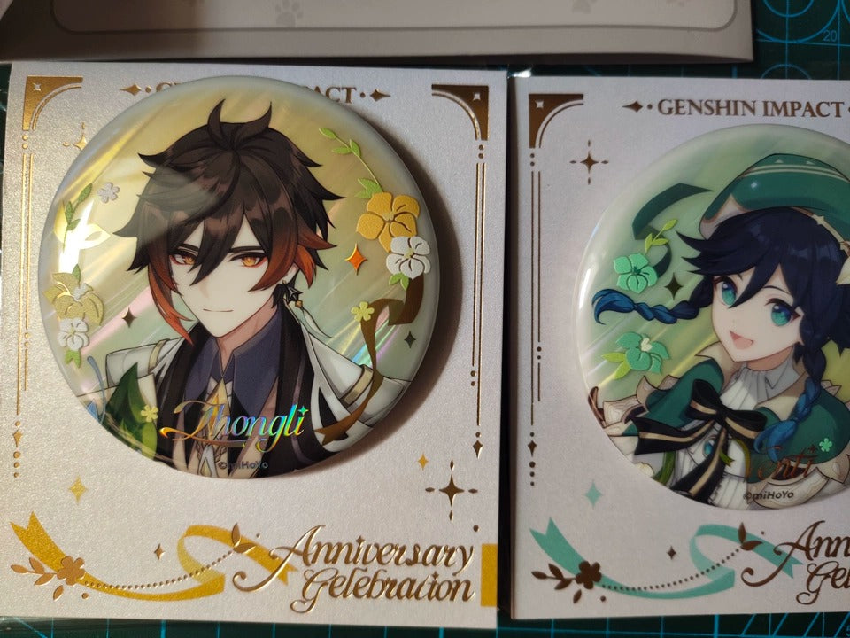 Pins de Personagens Genshin Impact Série Aniversário
