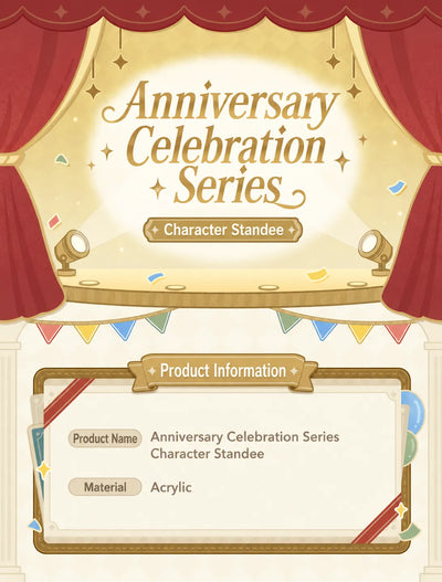 Genshin Anniversary Celebration Series acrylic stand display with themed collectible character artwork