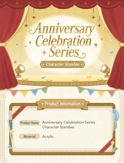 Genshin Anniversary Celebration Series acrylic stand display with themed collectible character artwork