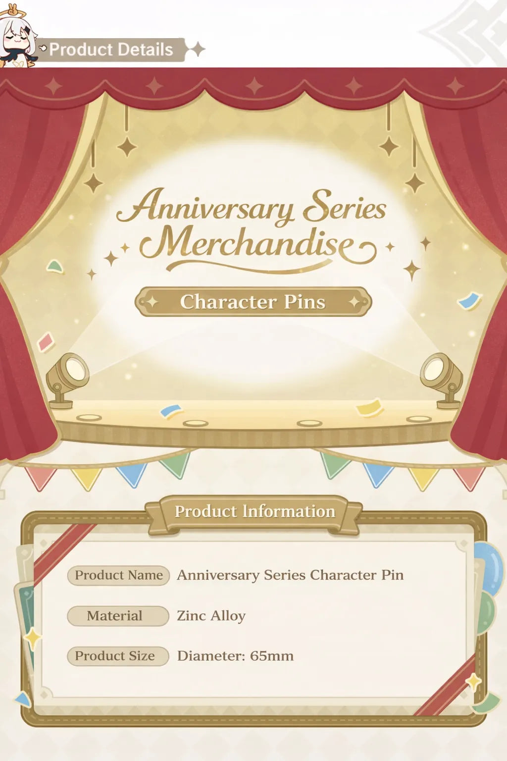 Genshin Impact anniversary badge design details with colorful artwork and refined finish