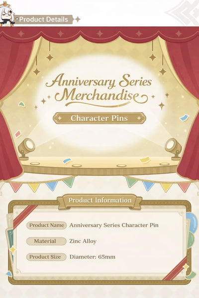 Genshin Impact anniversary badge design details with colorful artwork and refined finish