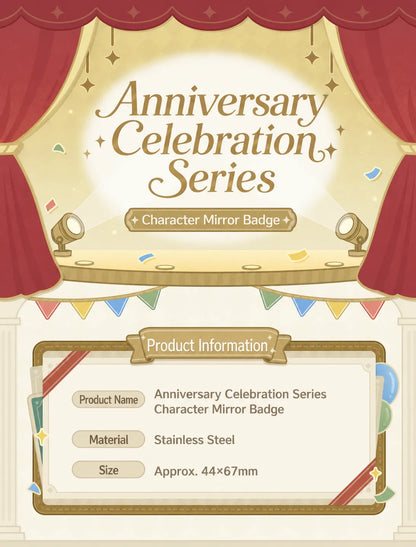 Genshin Impact Anniversary Celebration Series mirror badge display with commemorative character artwork