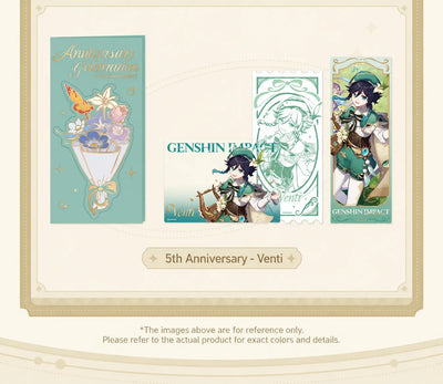 Genshin Anniversary Celebration Series collectible ticket card collection with themed character artwork