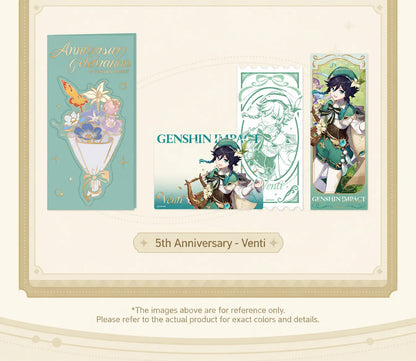 Genshin Anniversary Celebration Series collectible ticket card collection with themed character artwork