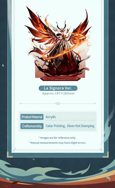 Apex Clash Series La Signora acrylic stand with material and craftsmanship details