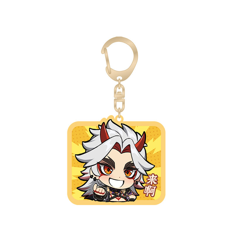 Genshin Arataki Itto Q Version Expression Series acrylic keychain featuring chibi Inazuma character artwork