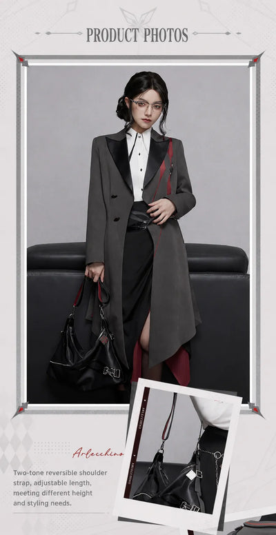 Arlecchino crossbody bag lifestyle styling and carrying view