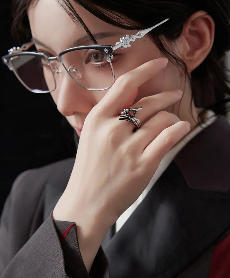 Genshin Impact Arlecchino ring and necklace jewelry set