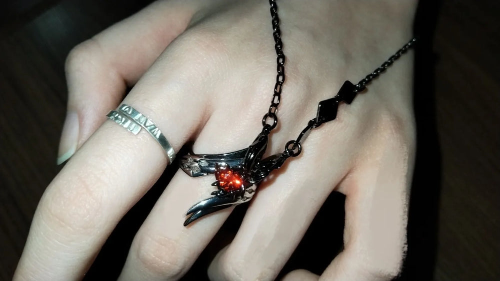 Genshin Impact Arlecchino Themed Impression Series Necklace & Ring Set