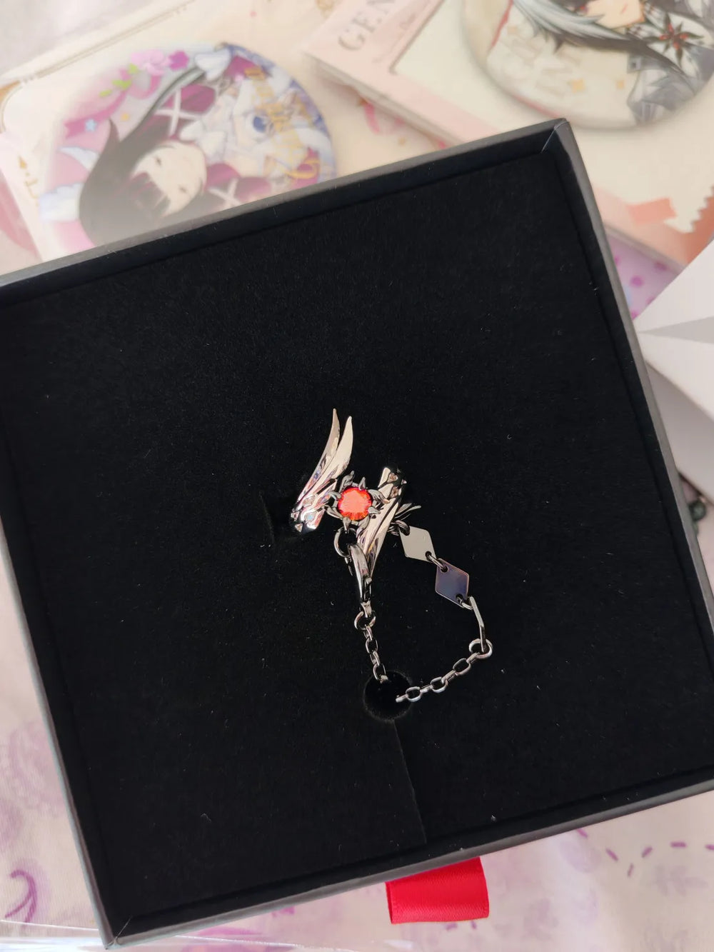 Genshin Impact Arlecchino Themed Impression Series Necklace & Ring Set