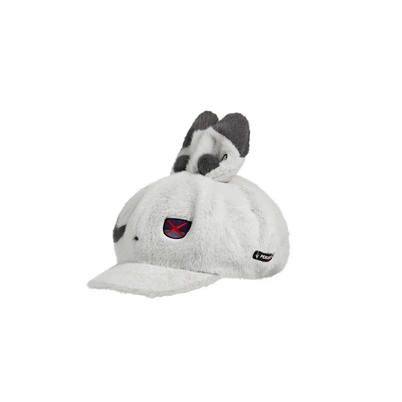 Genshin Impact Arlecchino themed plush beret on white background