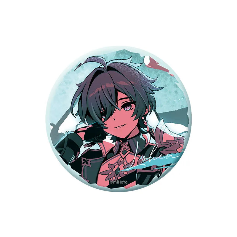 Lohen B round tinplate badge