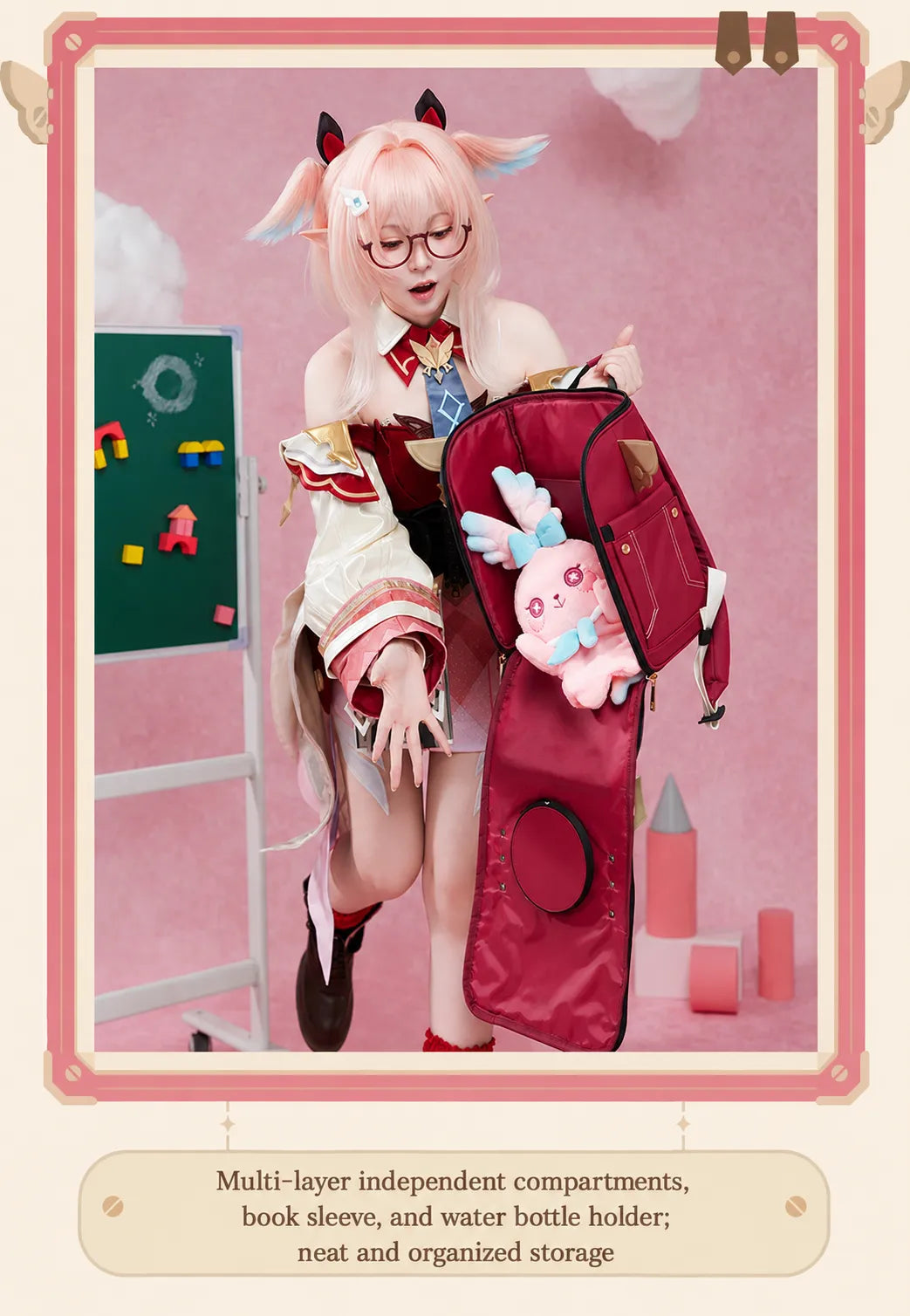 Linnea backpack with widened shoulder straps and padded breathable back panel