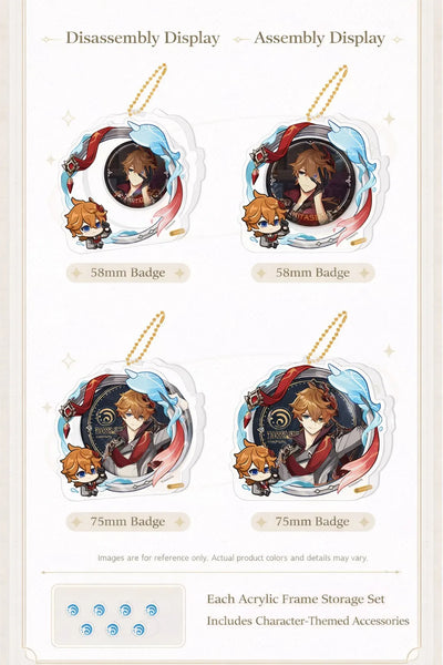 Genshin Impact avatar frame acrylic badge storage set included character themed accessories detail