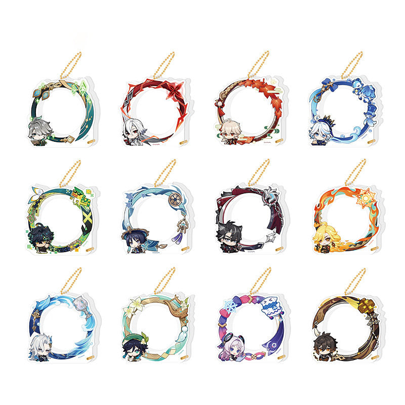 Genshin Impact avatar frame acrylic badge storage set multi character styles overview display