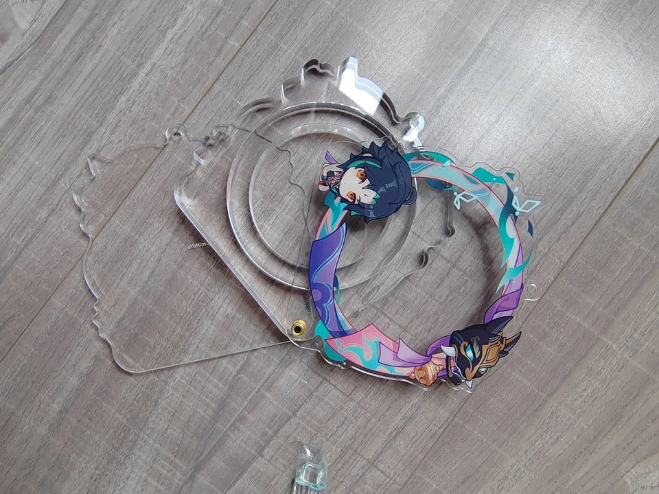 Genshin Impact Moldura Avatar Acrílica Porta Insígnias Set