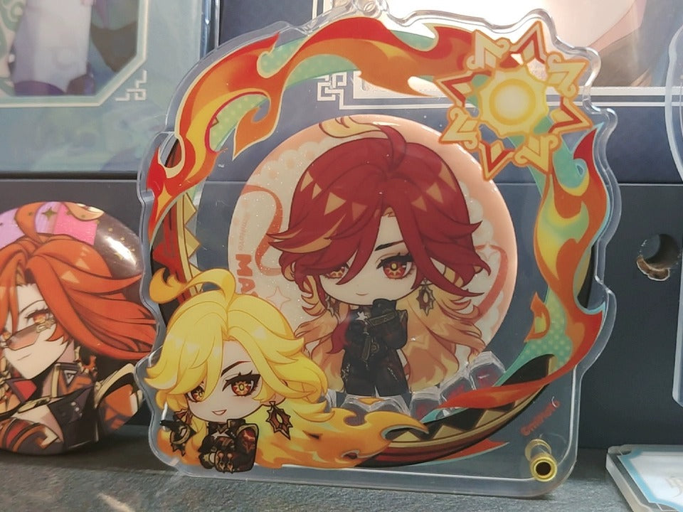 Genshin Impact Moldura Avatar Acrílica Porta Insígnias Set