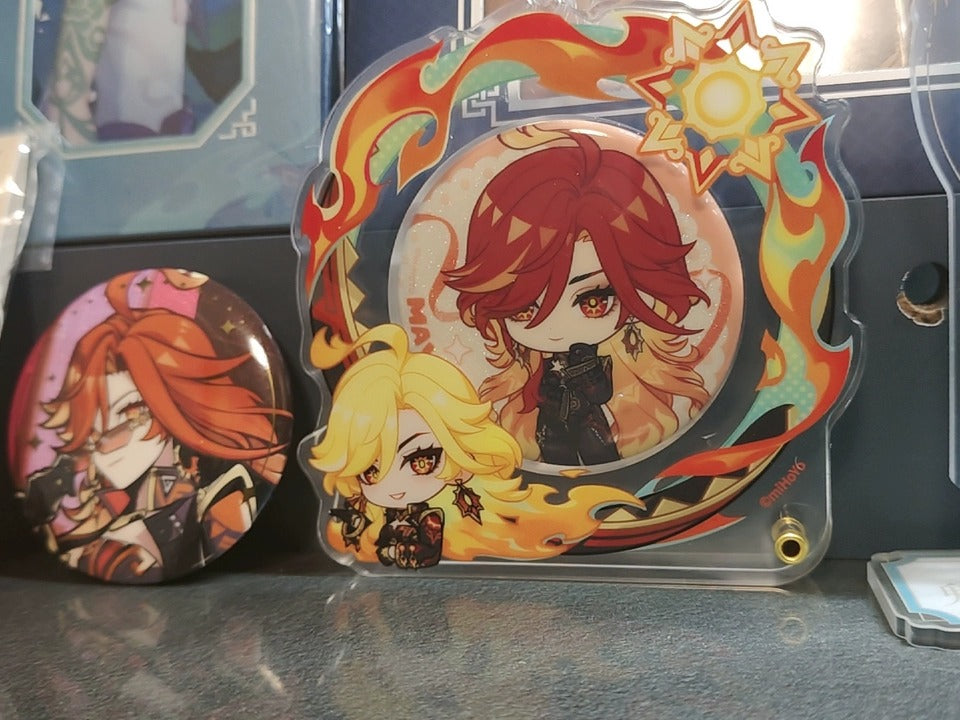Genshin Impact Moldura Avatar Acrílica Porta Insígnias Set