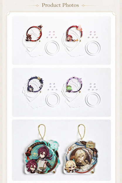Genshin Impact avatar frame acrylic badge storage set size detail 58mm and 75mm badge compatibility