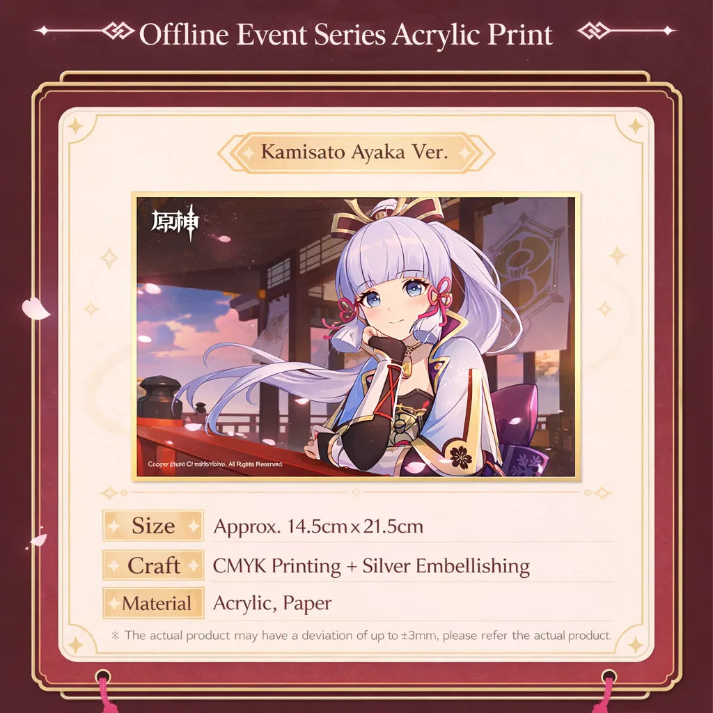 Genshin Impact Ayaka clear file folder close up print detail high resolution artwork