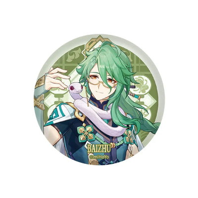 Genshin Impact Baizhu Character Badge Liyue Harbor Series Collectible Pin