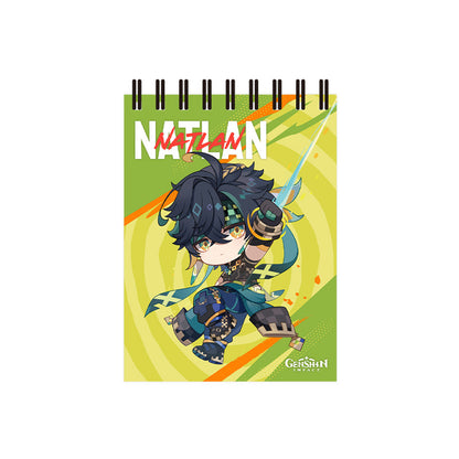 Genshin Impact Blaze to Natlan Series chibi Kinich spiral notebook with colorful character cover artwork
