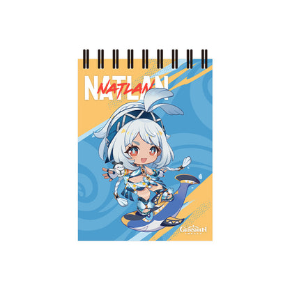Genshin Impact Blaze to Natlan Series chibi Mualani spiral notebook featuring vibrant themed cover design