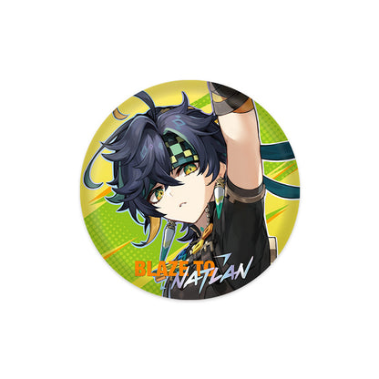 Genshin Impact Blaze to Natlan Series Kinich character badge with vibrant Natlan themed artwork