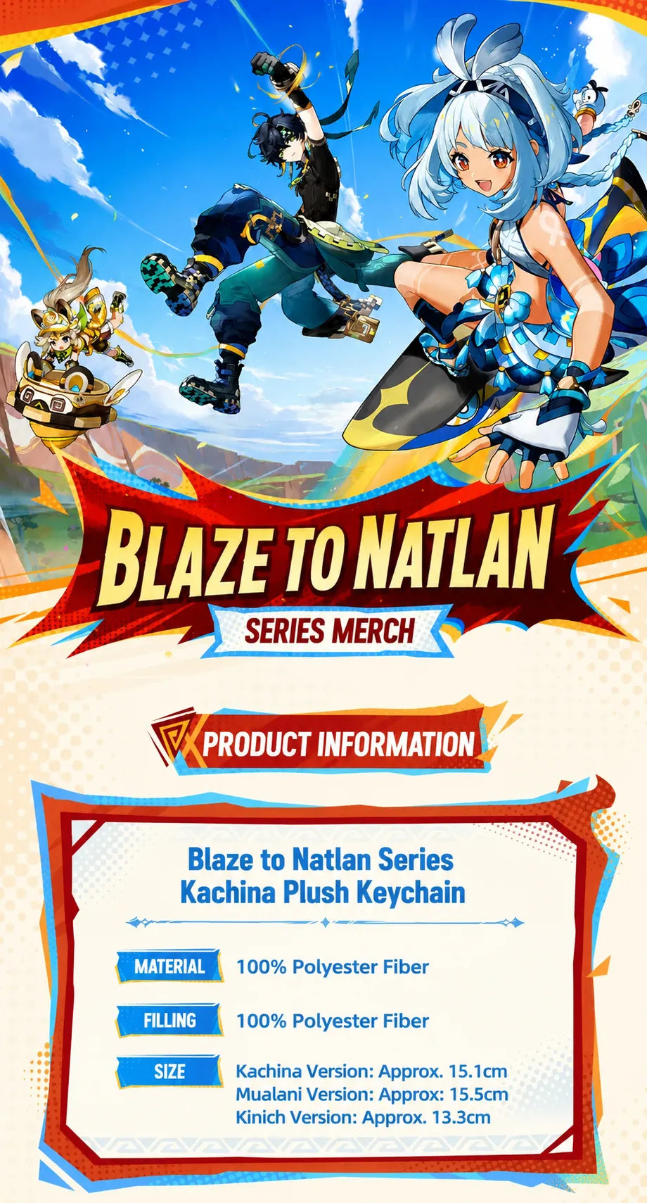 Genshin Impact Blaze to Natlan Series plush charm material and embroidery detail showcase