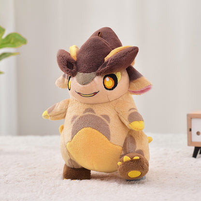 Genshin Impact Blaze to Natlan Series baby saurian plush display featuring soft embroidered details
