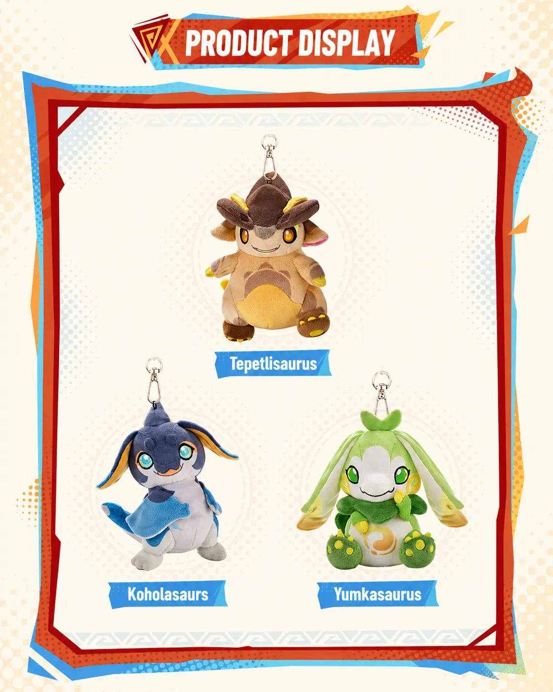 Genshin Impact Blaze to Natlan Series Tepetlisaurus plush charm detail display