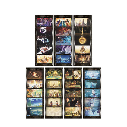 Genshin Impact Mondstadt bookmark set film strip style scenes and elemental themes