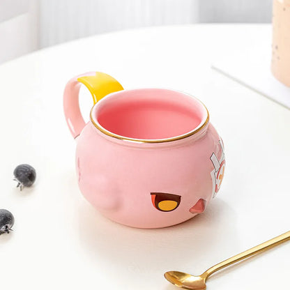Genshin Impact Cacucu ceramic mug filled with coffee