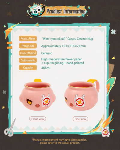 Real product display of Genshin Impact Cacucu ceramic mug