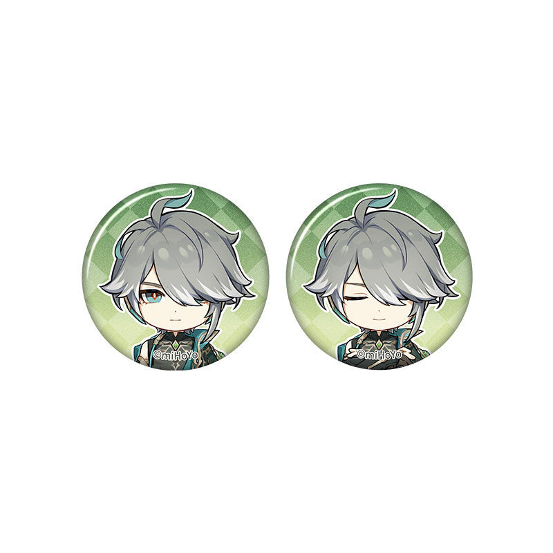 Genshin Impact Alhaitham chibi badge from Captured Moments series