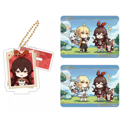 Genshin Impact Amber acrylic standee and collectible card set from Captured Moments series