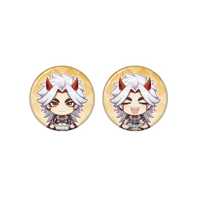Genshin Impact Arataki Itto chibi badge from Captured Moments series