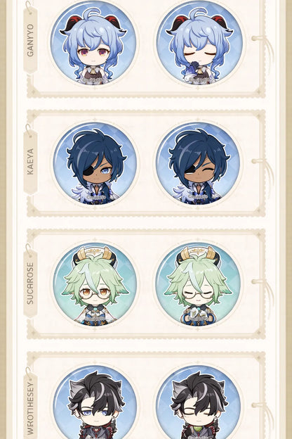 Badge backside pin structure and finish