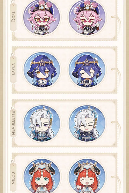 Character badge collection display layout