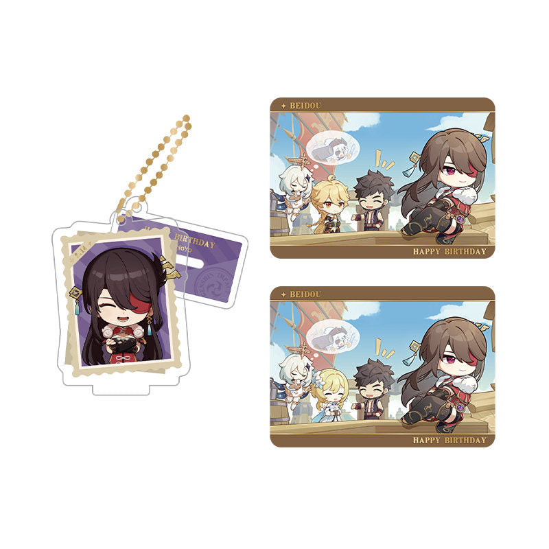 Genshin Impact Beidou acrylic standee and collectible card set from Captured Moments series