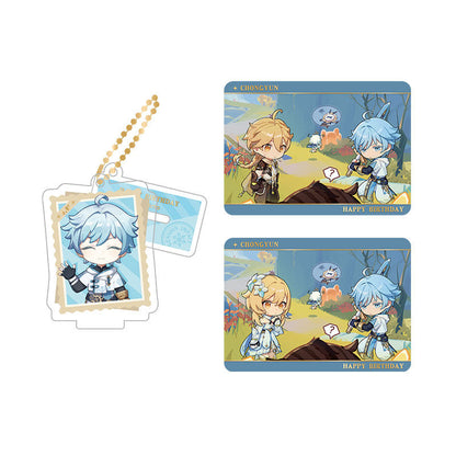 Genshin Impact Chongyun acrylic standee and collectible card set from Captured Moments series