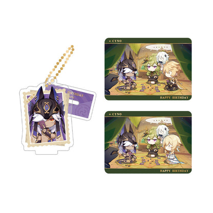 Genshin Impact Cyno acrylic standee and collectible card set from Captured Moments series