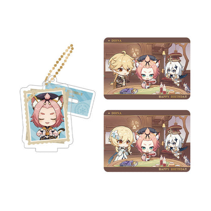 Genshin Impact Diona acrylic standee and collectible card set from Captured Moments series