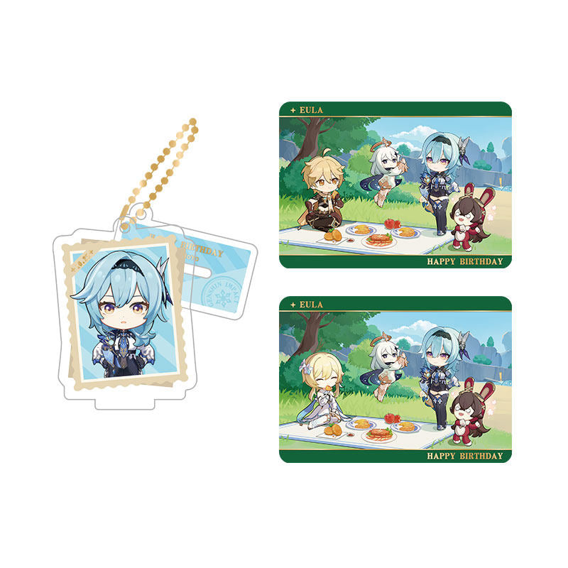 Genshin Impact Eula acrylic standee and collectible card set from Captured Moments series