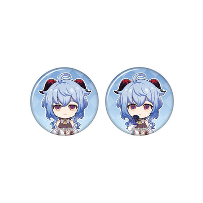 Genshin Impact Ganyu chibi badge from Captured Moments series