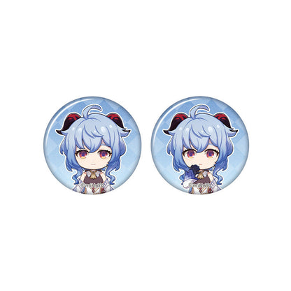 Genshin Impact Ganyu chibi badge from Captured Moments series