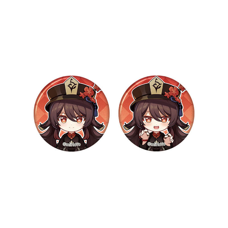 Genshin Impact Hu Tao chibi badge from Captured Moments series