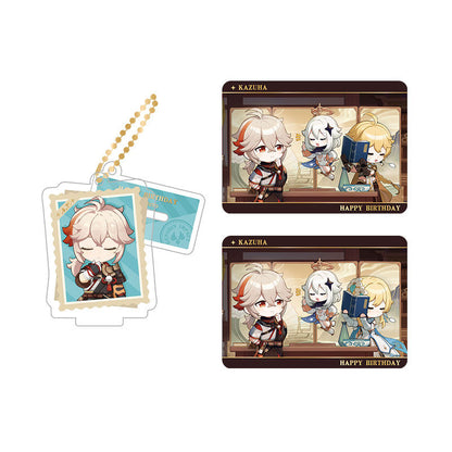 Genshin Impact Kaedehara Kazuha acrylic standee and collectible card set from Captured Moments series
