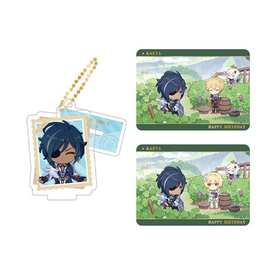 Genshin Impact Kaeya acrylic standee and collectible card set from Captured Moments series